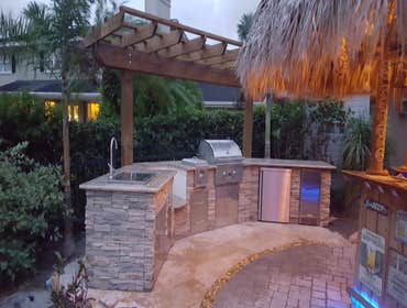 Outdoor Kitchen with Pergola