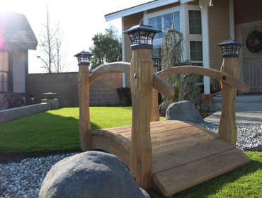 Hand made boulders, bridge