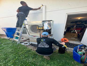 Photos by Clean Air Pros LLC #1 Removal and proper disposal of existing air conditioning system, including the old outdoor condenser and indoor compone