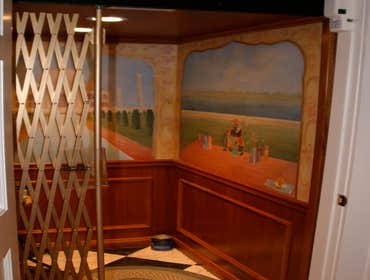 Elevator with mural