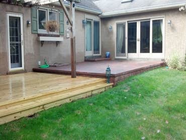 raised patio & new deck