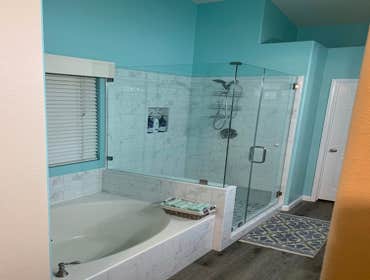 Blue Tub and Shower