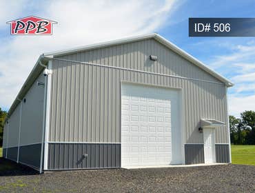 40’ W X 120’ L X 16’ 5” H (ID# 506) Dimensions:
40’ W x 120’ L x 16’ 5” H
40’ Standard Trusses, 4’ on Center
4/12 Pitch
Colors:
Siding:
Upper C