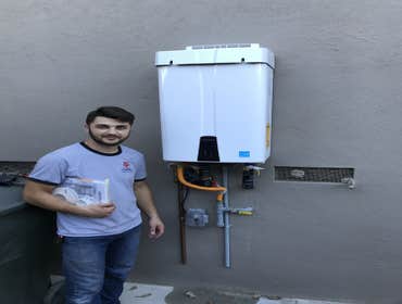 Install tankless water