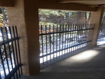 Iron fence on patio