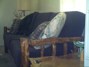 Log sofa and end table