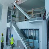 Glass stair railing