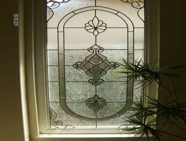 Large 77 x 34 Beveled Glass with clears. All clear, 2 types of glass mixed with bevel clusters. Timeless!