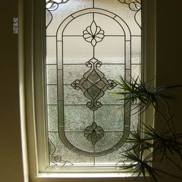 Large 77 x 34 Beveled Glass with clears. All clear, 2 types of glass mixed with bevel clusters. Timeless!