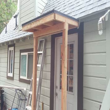 Lynde, C Deck and staircase. Small roof over rear door. Remove existing block stairs.
