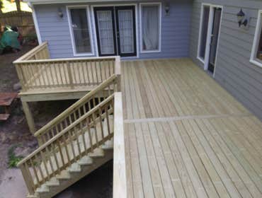 Picture frame pressure treated deck