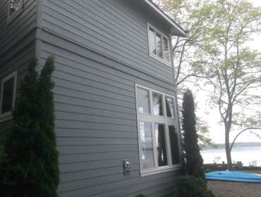 Exterior painting and updated soffits with can lights