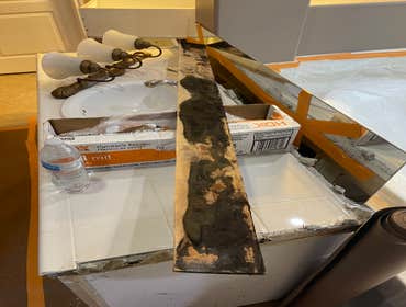Photos by SSI Construction Inc #1 Water Damage repair, we replace the vanity adding new insulation, drywall, patch and paint.