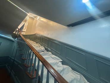 Wallpaper installation Custom made wallpaper mural installed in the foyer of this beautiful South End Boston home.