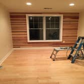 bedroom wall, wood install