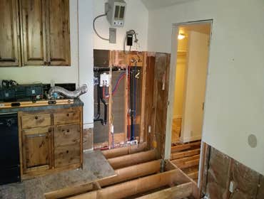 Flood damage/tile install