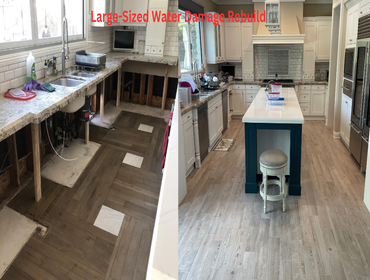 Large-Sized Water Damage Rebuild This project involved comprehensive restoration after water damage, including:
✔ Cabinet rebuilding
✔ Drywall replacem