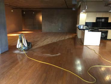 Sanding Process On Engineered Oak Flooring