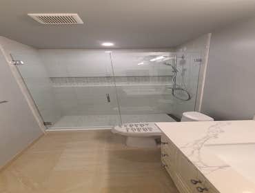 Porcelain Tile, Wall to Wall Niche,Linear Shower Drain, Grohe Shower Fixture