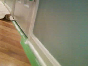 Brookfield Project The walls started out brown with crown molding through the middle of it. The baseboard, door(s), door jam, casing and other trim ha