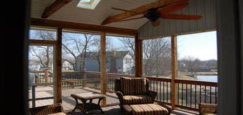 CUSTOM PORCH WITH LIGHTS & FANS WE DO A LOT OF OUTDOOR LIVING SPACES AND COVERED PORCHES AND DECKS.