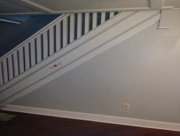 Photos by Oak and Stone Renovations #1 Insurance job. Small electrical fire damaging living room dining room and bath.