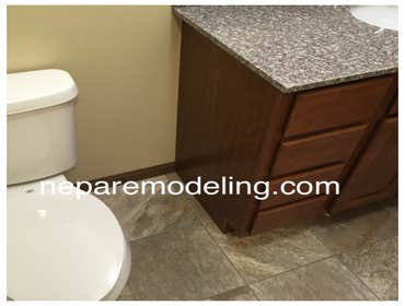 Bathroom Remodel This was a simple bathroom refresh for a BuildZoom client. We removed wallpaper, flooring, framed a partition between existing laundry