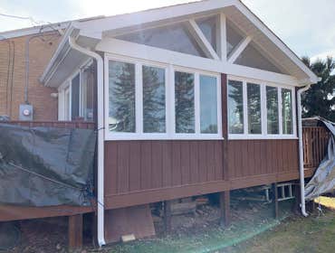 Photos by Professional Window Installers #1 Large bow and 8 windows. Fiberglass Andersen’s for this project