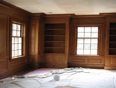 Library in Greenwich, Connecticut This traditional Library was created from mahogany wood at a residence in Greenwich, Connecticut.