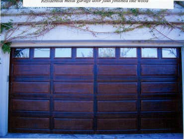 Woodgrain garage door look