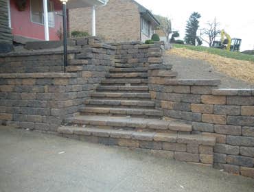 Retaing wall/flared steps
