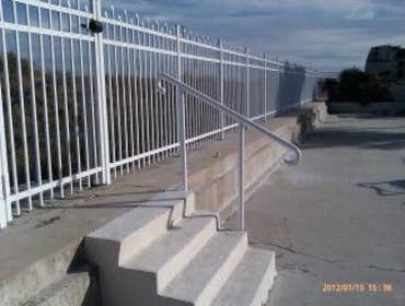 Seascape Condos Jax Beach New white aluminum fencing with custom fabricated handrails