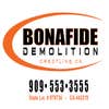 Bonafide Demolition Services 909-553-3555 logo