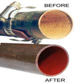 Copper pipe before & after