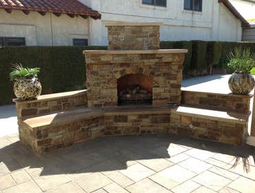 Stone Outdoor Fireplace