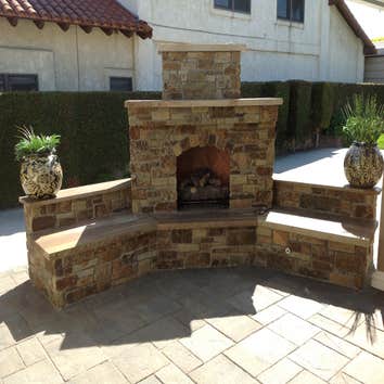 Stone Outdoor Fireplace