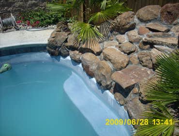 Waterford, Ca. Pictures speak for them selfs. Sodablasting is an environmentally friendly, safe and gentle way of cleaning your tile and rock/stone wit