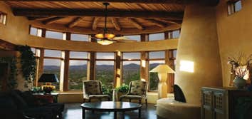 the Peterson Home This super-efficient home is located just outside of Santa Fe. The walls are made from straw bales- 18" of uninterrupted insulation! 