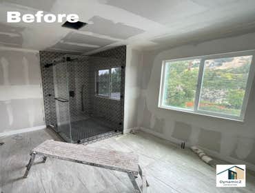 Before and After Bathroom remodel with tub at Lafayette