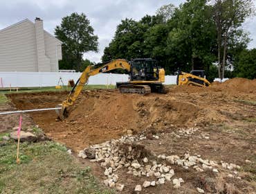 Naamans Creed Rd. Excavation Project This was an excavation project for a new construction home. We excavated to grade for the basemeent slab as well 