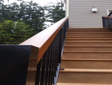 aluminum wood print railing top cap