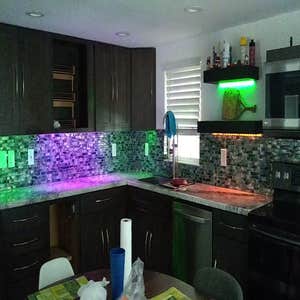 Checking the LEDs under the cabinets.