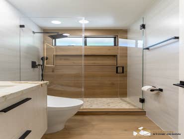 Photos by Sharon Stone Design #7 Bathroom remodel including design and materials