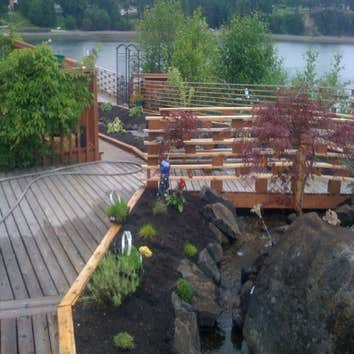 Waterfall with walkways