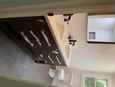 Bathroom Addition - Complete demolition of the previous bathroom
- Installed new tile ( floor ), tub & tub shower tile
- Installed new vanities, electr