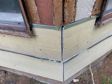 Photos by Dallas General Contractor #12 This is the repair of the rot on a Bay Window on the front of the residence. Cut out rotted siding and wood tri