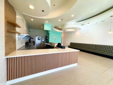 Cafe & Juice Bar Design & Build: Ambrosia Brew, Garden Grove Modern boba and juice bar design-build project in Garden Grove. Scope included custom mill