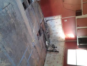 Damaged floor and walls