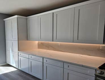 Fine Design Remodeling resume painting, frame, tile, cabinet install, shower, more.
