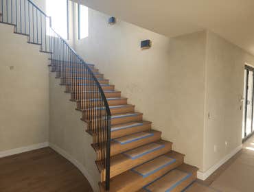 Major remodeling Full house remodeling . Contemporary warm design.
Modern spanish home.
Custom cabinets, porcelain slabs , lime stone plaster, inter